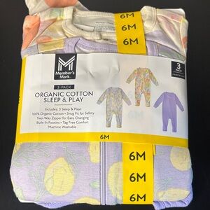 Member's Mark Organic Cotton Sleep & Play 3-Pack Size 6 Months
